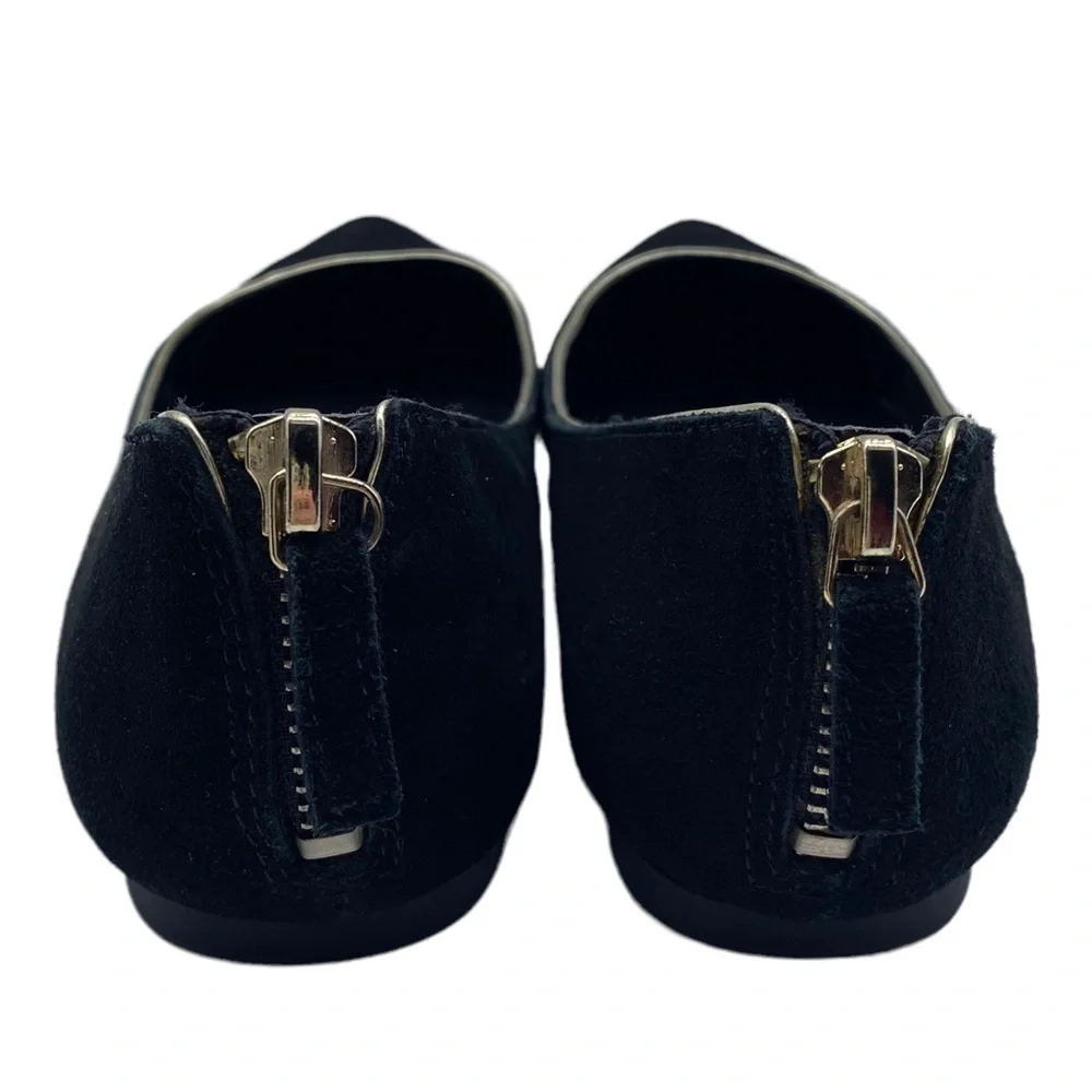 Banana Republic Black Suede Point Toe Slip On Flats Size 7.5_6